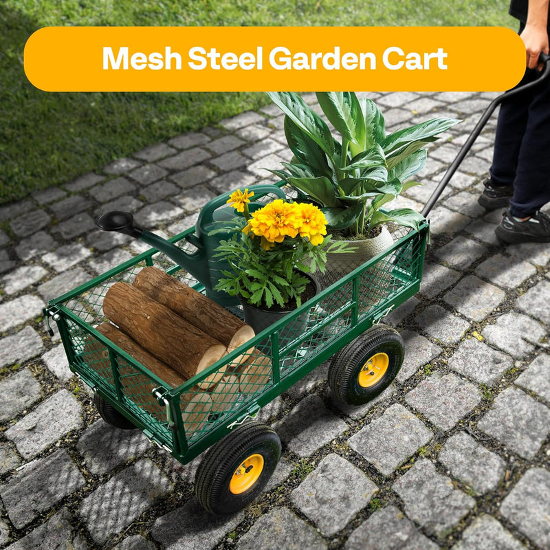 Garden Trolley 400KG Capacity Rotatable Handle Wagon Cart