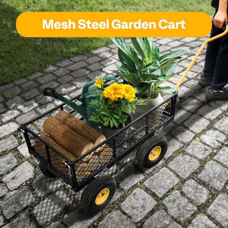 Garden Trolley 400KG Capacity Rotatable Handle Wagon Cart
