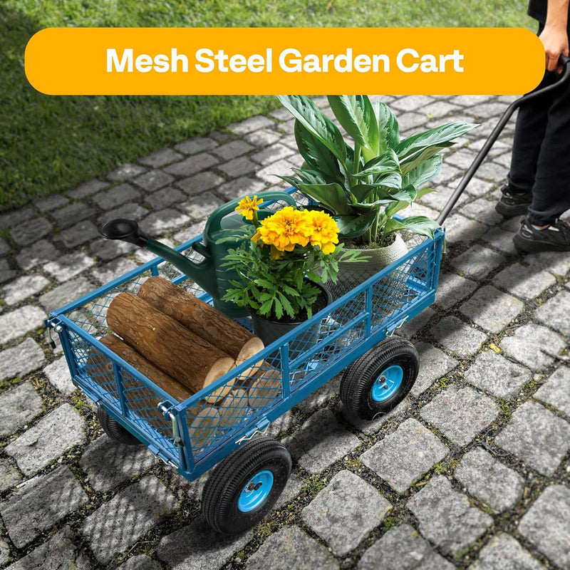 Garden Trolley 400KG Capacity Rotatable Handle Wagon Cart