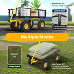 Garden Trolley 400KG Capacity Rotatable Handle Wagon Cart