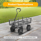 Garden Trolley 400KG Capacity Rotatable Handle Wagon Cart