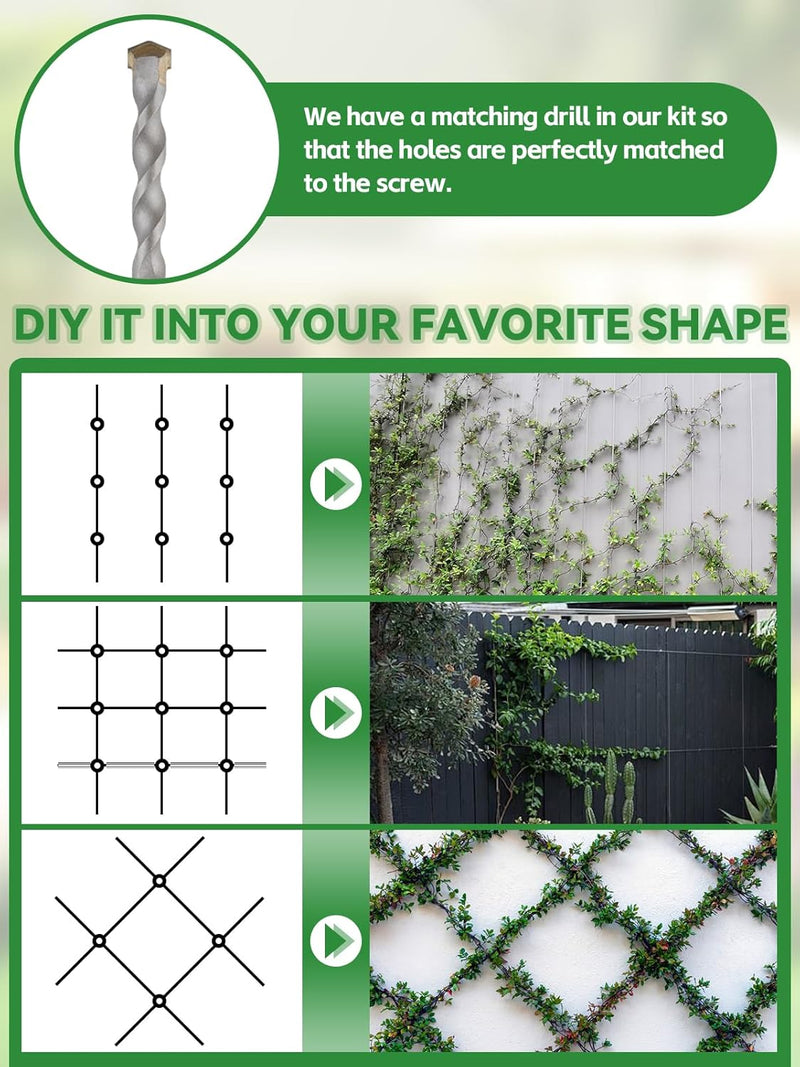 30m Stainless Steel Garden Wire Trellis for Climbing