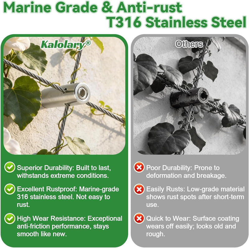 30m Stainless Steel Garden Wire Trellis for Climbing