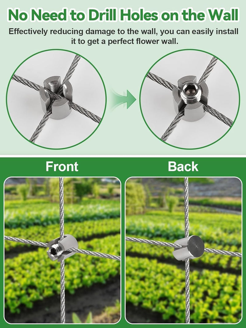 30m Stainless Steel Garden Wire Trellis for Climbing