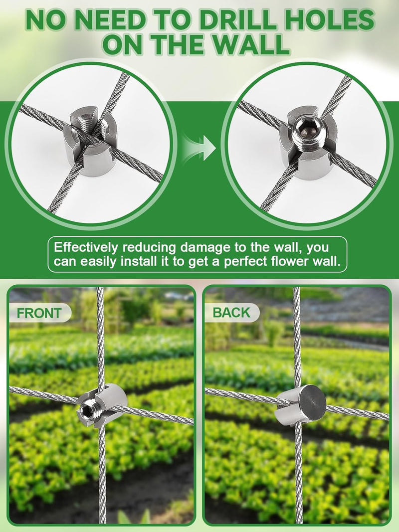 30m Stainless Steel Garden Wire Trellis for Climbing