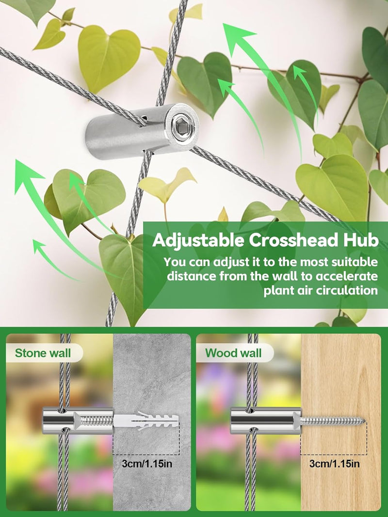 30m Stainless Steel Garden Wire Trellis for Climbing