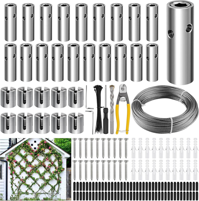 30m Stainless Steel Garden Wire Trellis for Climbing