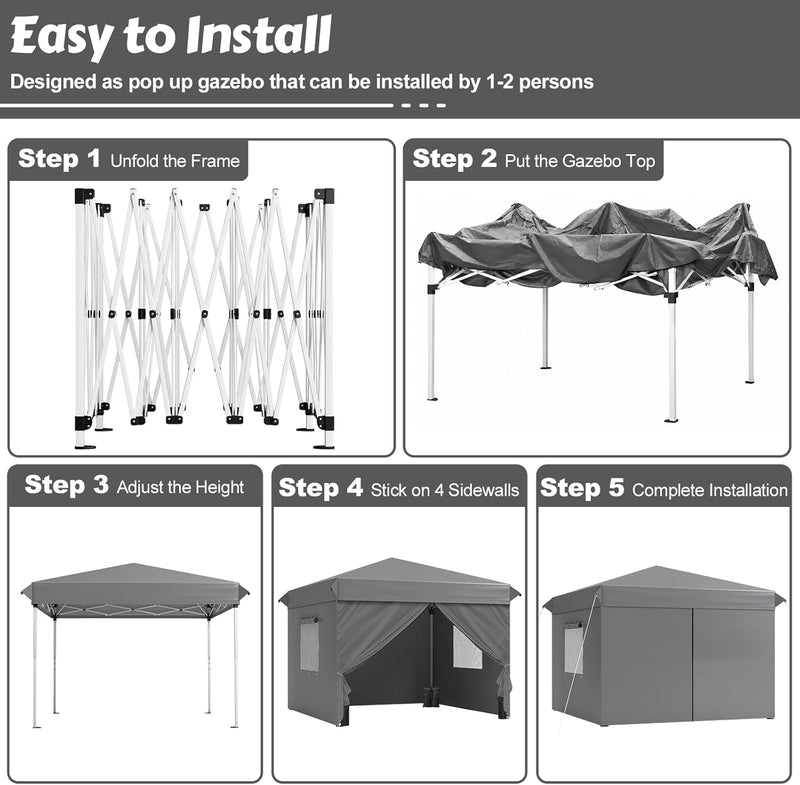 Gazebo with Sides 3m X 2 Mesh Windows