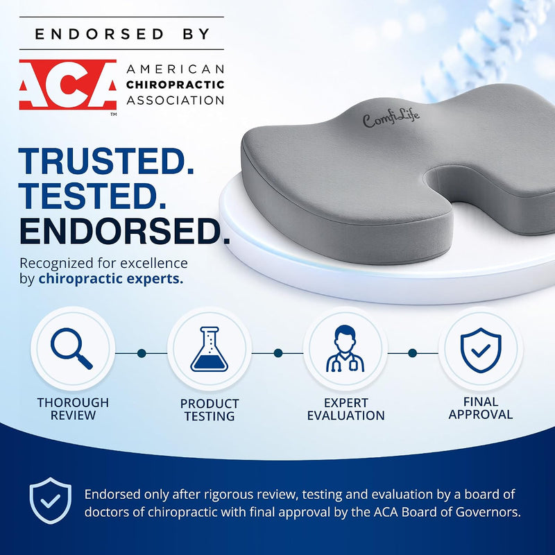 Gel-Enhanced Non-Slip Coccyx Memory Foam Seat Cushion