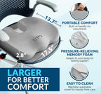 Gel-Enhanced Non-Slip Coccyx Memory Foam Seat Cushion