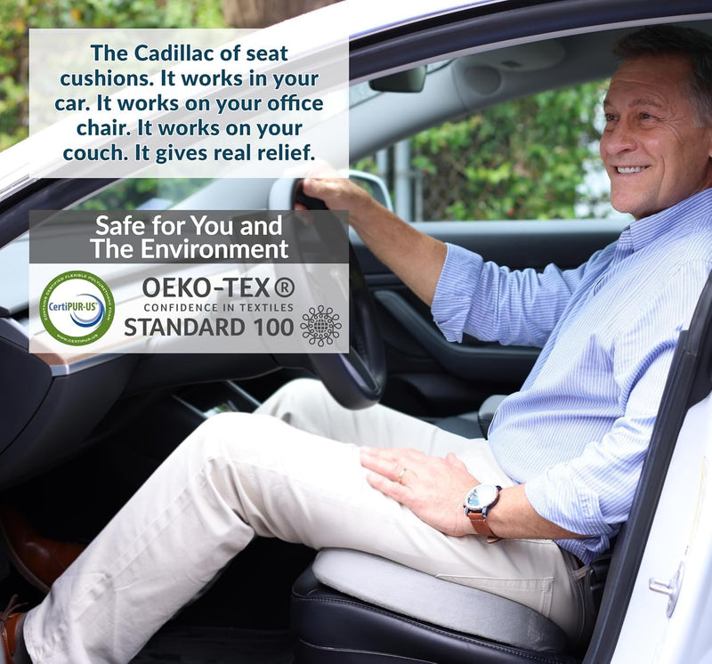 Gel-Enhanced Non-Slip Coccyx Memory Foam Seat Cushion