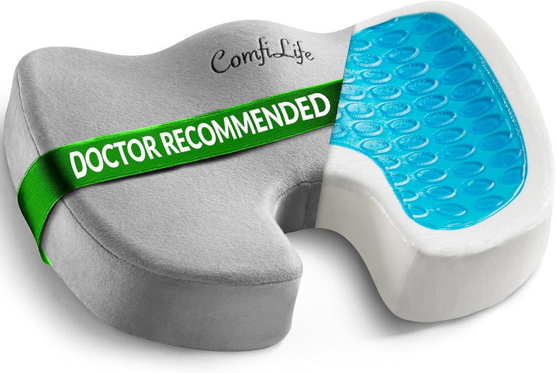 Gel-Enhanced Non-Slip Coccyx Memory Foam Seat Cushion