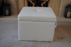 Genuine Real Leather Storage Footstool Pouffe New