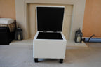 Genuine Real Leather Storage Footstool Pouffe New