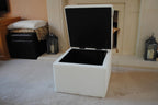 Genuine Real Leather Storage Footstool Pouffe New