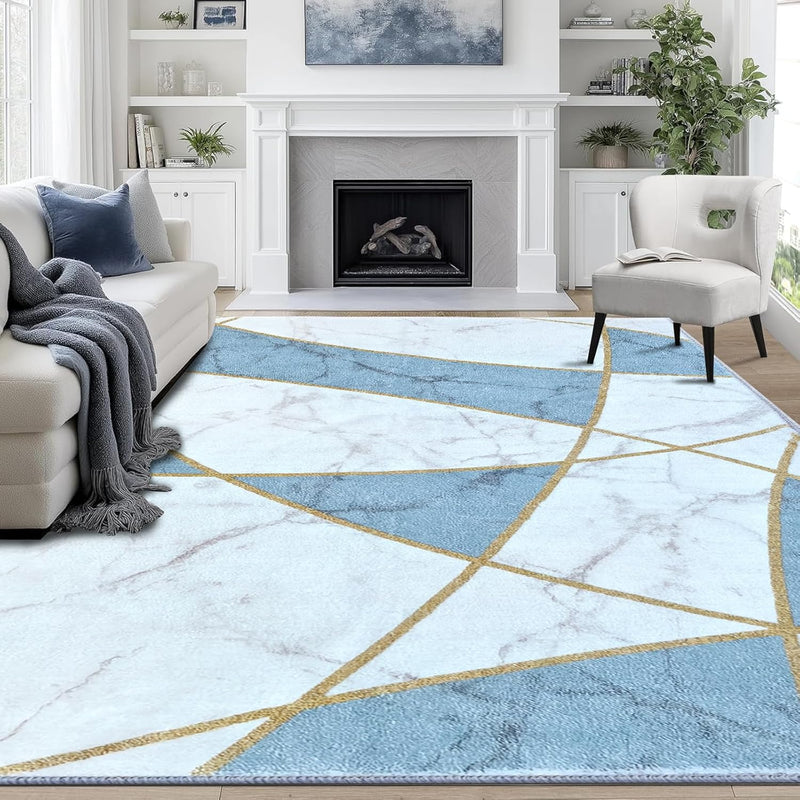Geometric Area Rugs for Living Room Machine Washable