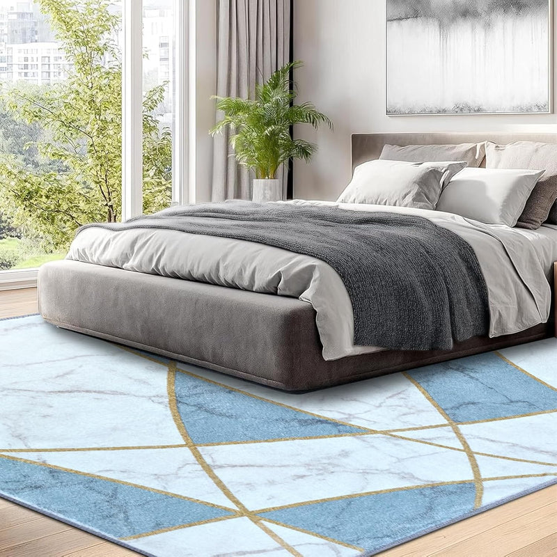 Geometric Area Rugs for Living Room Machine Washable