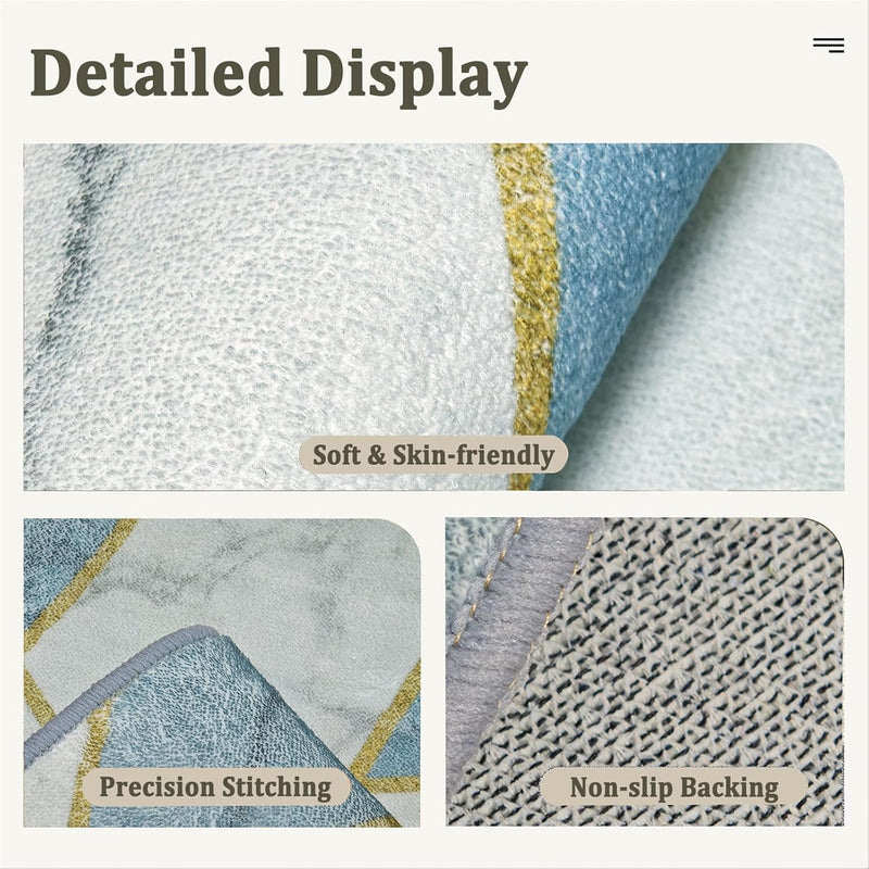 Geometric Area Rugs for Living Room Machine Washable