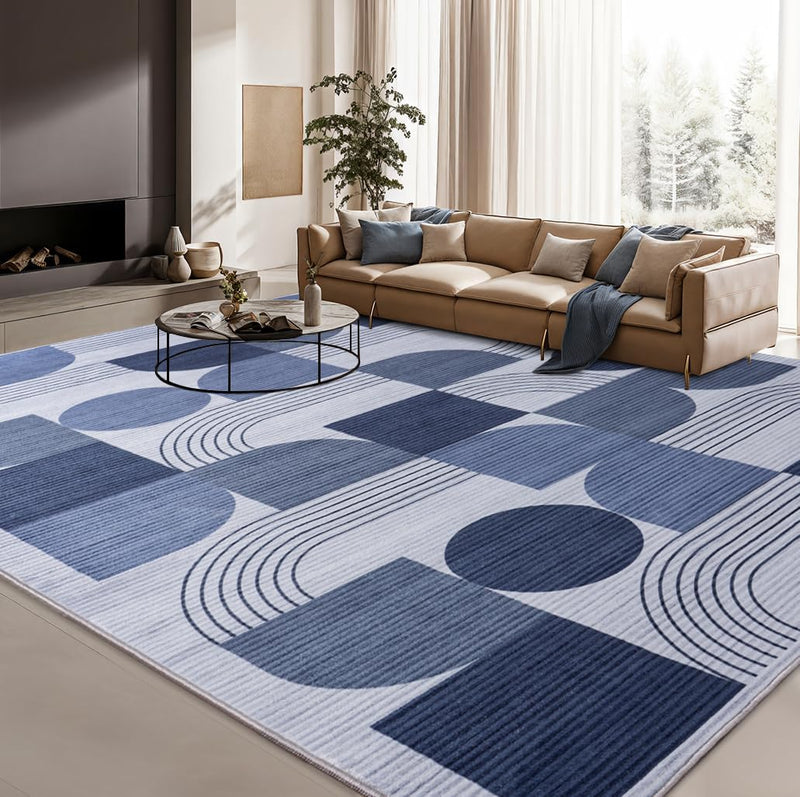 Geometric Low Pile Large Bedroom Rug 160x230CM Vintage