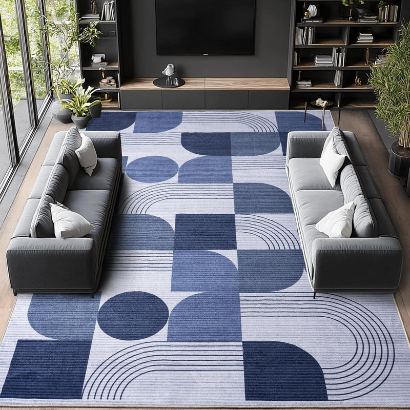 Geometric Low Pile Large Bedroom Rug 160x230CM Vintage