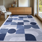Geometric Low Pile Large Bedroom Rug 160x230CM Vintage
