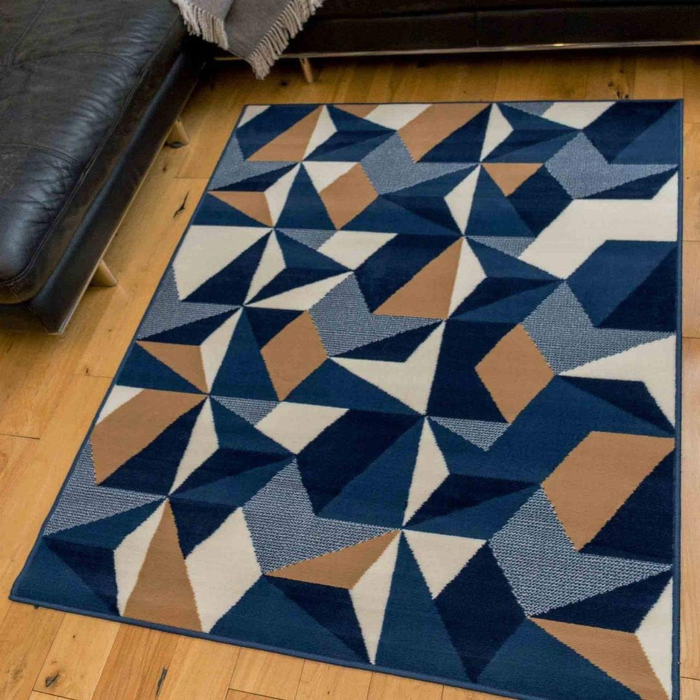 Geometric Rug Thick Kaleidoscope Living Room Lounge Bedroom