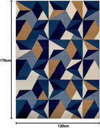 Geometric Rug Thick Kaleidoscope Living Room Lounge Bedroom