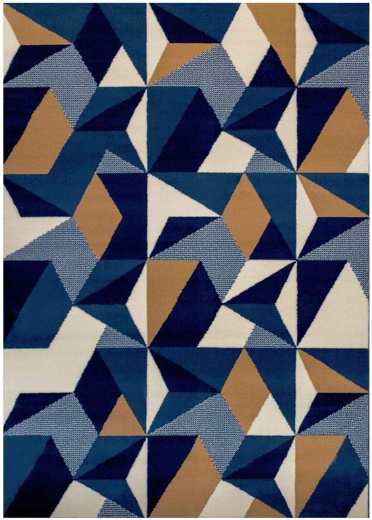 Geometric Rug Thick Kaleidoscope Living Room Lounge Bedroom