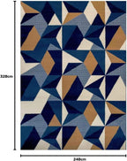 Geometric Rug Thick Kaleidoscope Living Room Lounge Bedroom