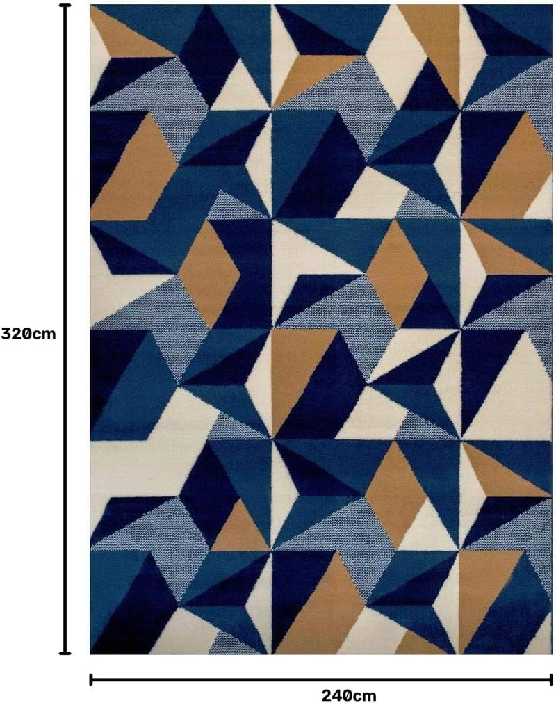 Geometric Rug Thick Kaleidoscope Living Room Lounge Bedroom