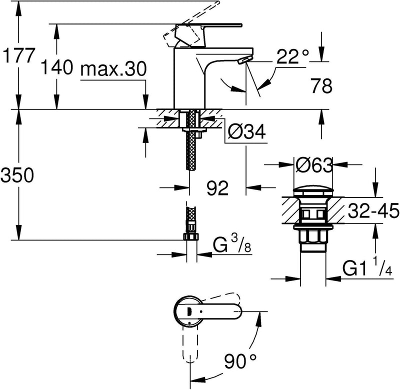 Get Single-Lever Basin Mixer S-Size Water- and Energy-Saving