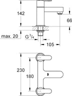 Get Twin Handle Bath Mixer Metal Handles Deck