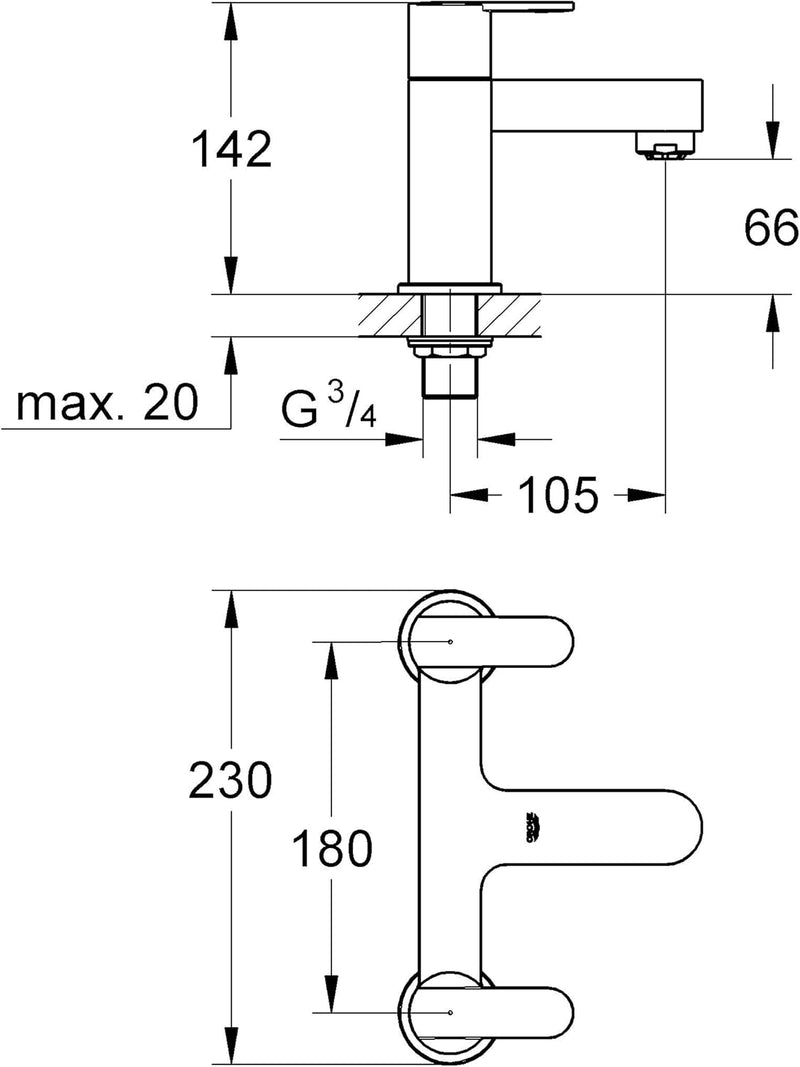 Get Twin Handle Bath Mixer Metal Handles Deck