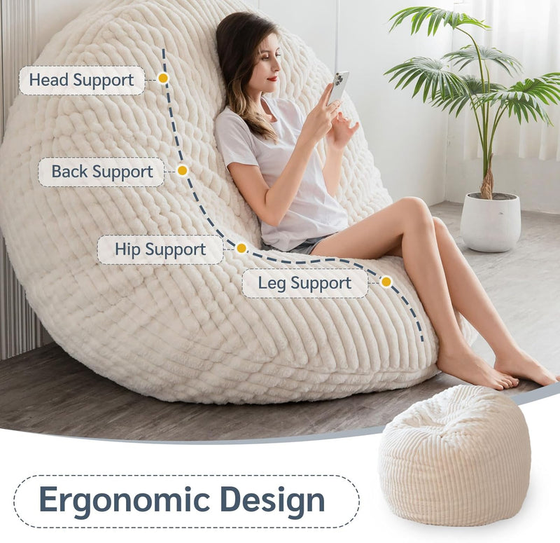 Giant Bean Bag Bed Round Chair Large Sofa
