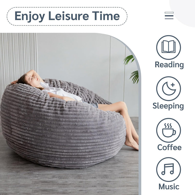 Giant Bean Bag Bed Round Chair Large Sofa