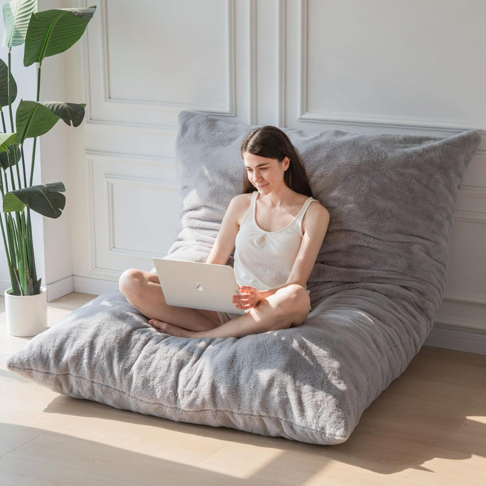 Giant Bean Bag Bed Square Chair Large Sofa