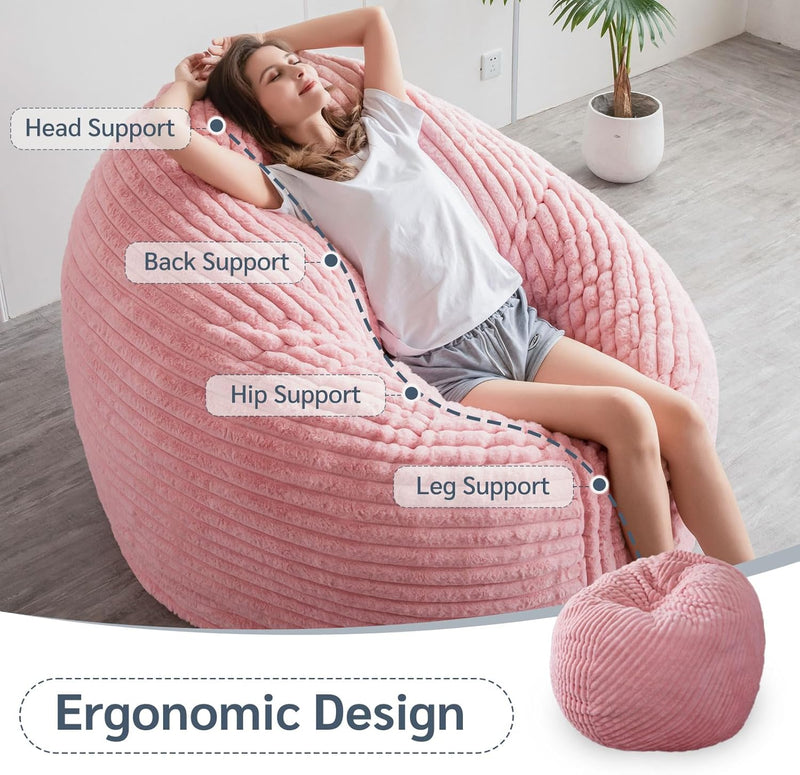 Giant Bean Bag Bed Square Chair Large Sofa