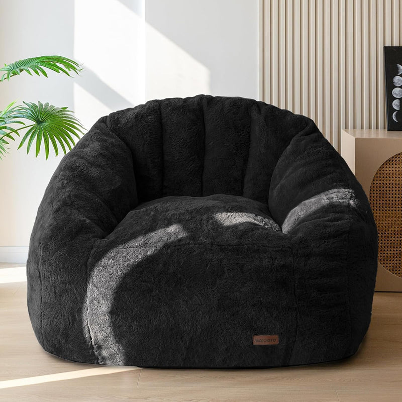 Giant Bean Bag Chair Faux Fur Shell Shaped
