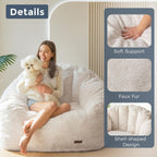 Giant Bean Bag Chair Faux Fur Shell Shaped