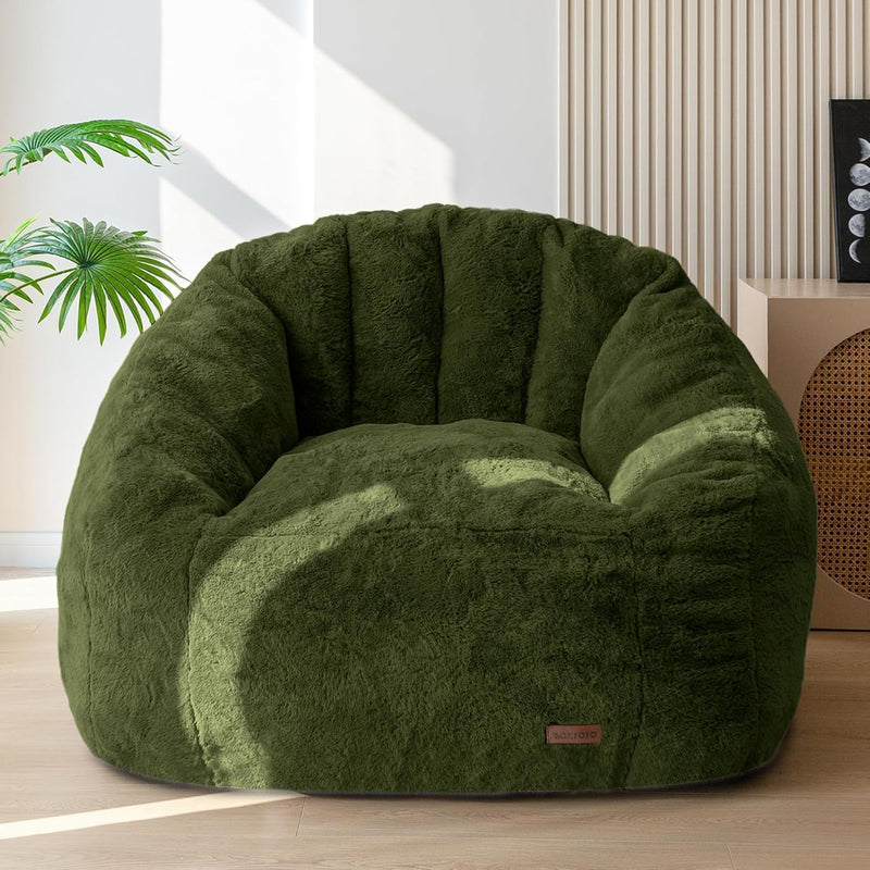 Giant Bean Bag Chair Faux Fur Shell Shaped