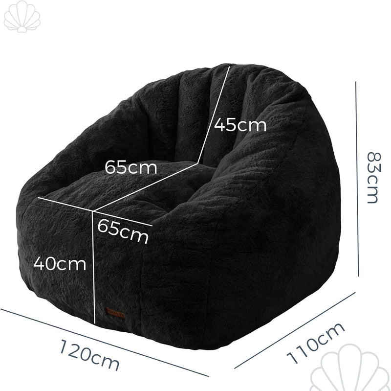 Giant Bean Bag Chair Faux Fur Shell Shaped