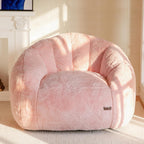Giant Bean Bag Chair Faux Fur Shell Shaped