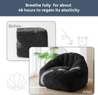 Giant Bean Bag Chair Faux Fur Shell Shaped