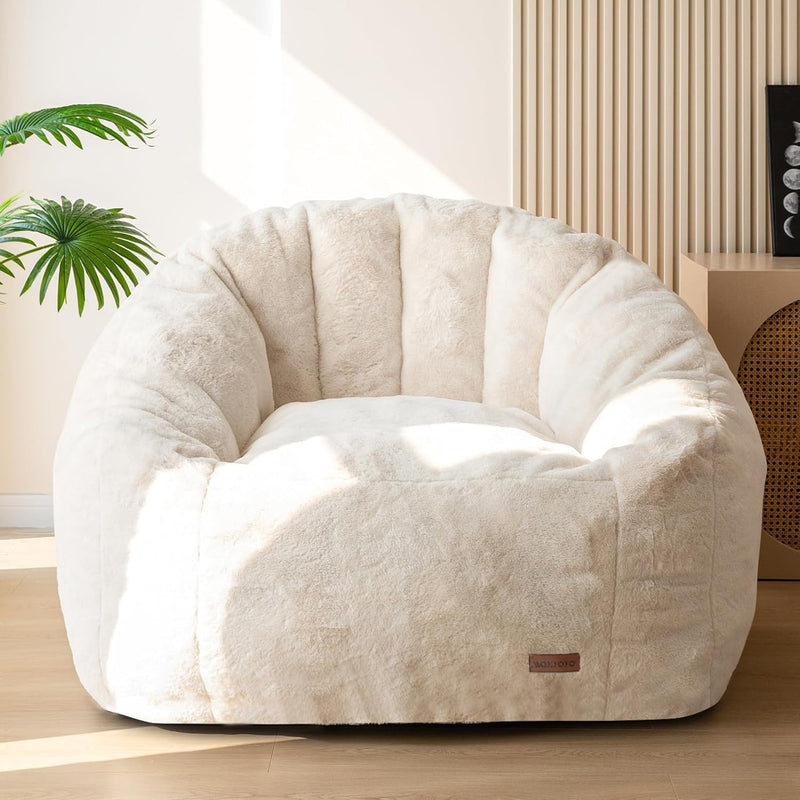 Giant Bean Bag Chair Faux Fur Shell Shaped