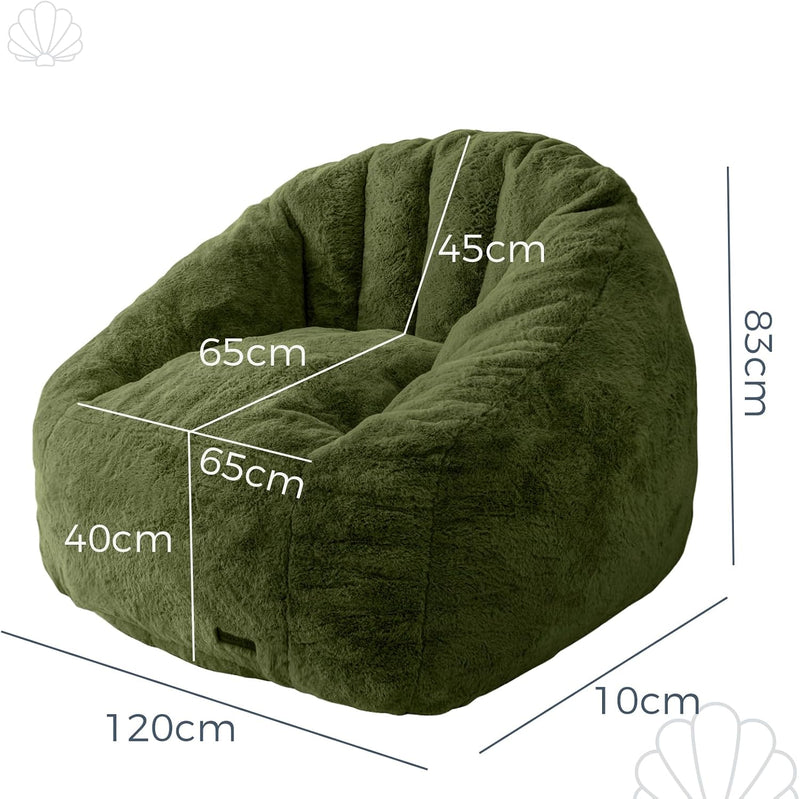 Giant Bean Bag Chair Faux Fur Shell Shaped