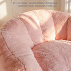 Giant Bean Bag Chair Faux Fur Shell Shaped