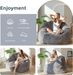 Giant Bean Bag Chair Faux Fur Shell Shaped