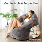 Giant Bean Bag Chair Faux Fur Shell Shaped