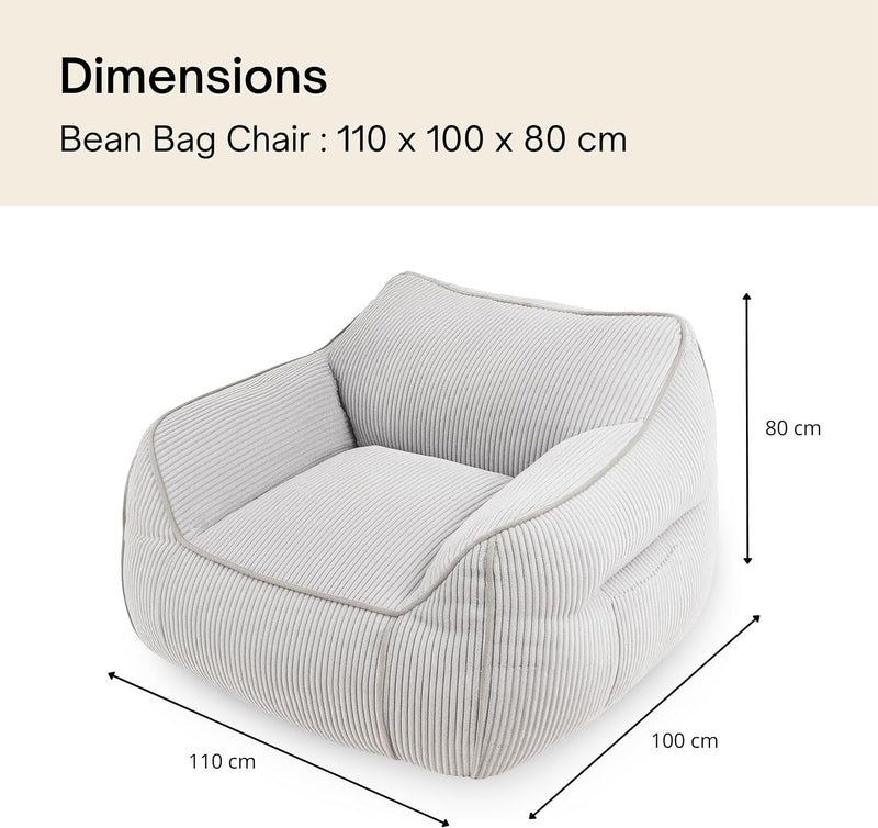 Giant Bean Bag Chair in Corduroy