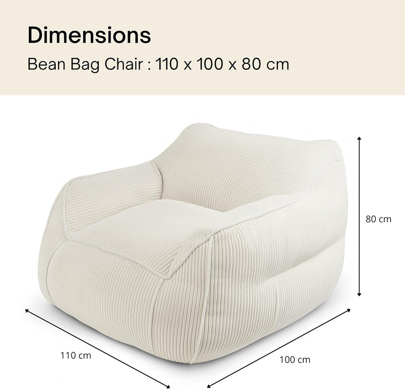 Giant Bean Bag Chair in Corduroy